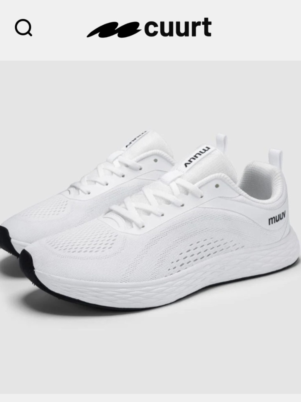Muuv Cuurt Flow - Wide Toe Box Everyday Walking White Shoes Sneakers (Unisex) 38